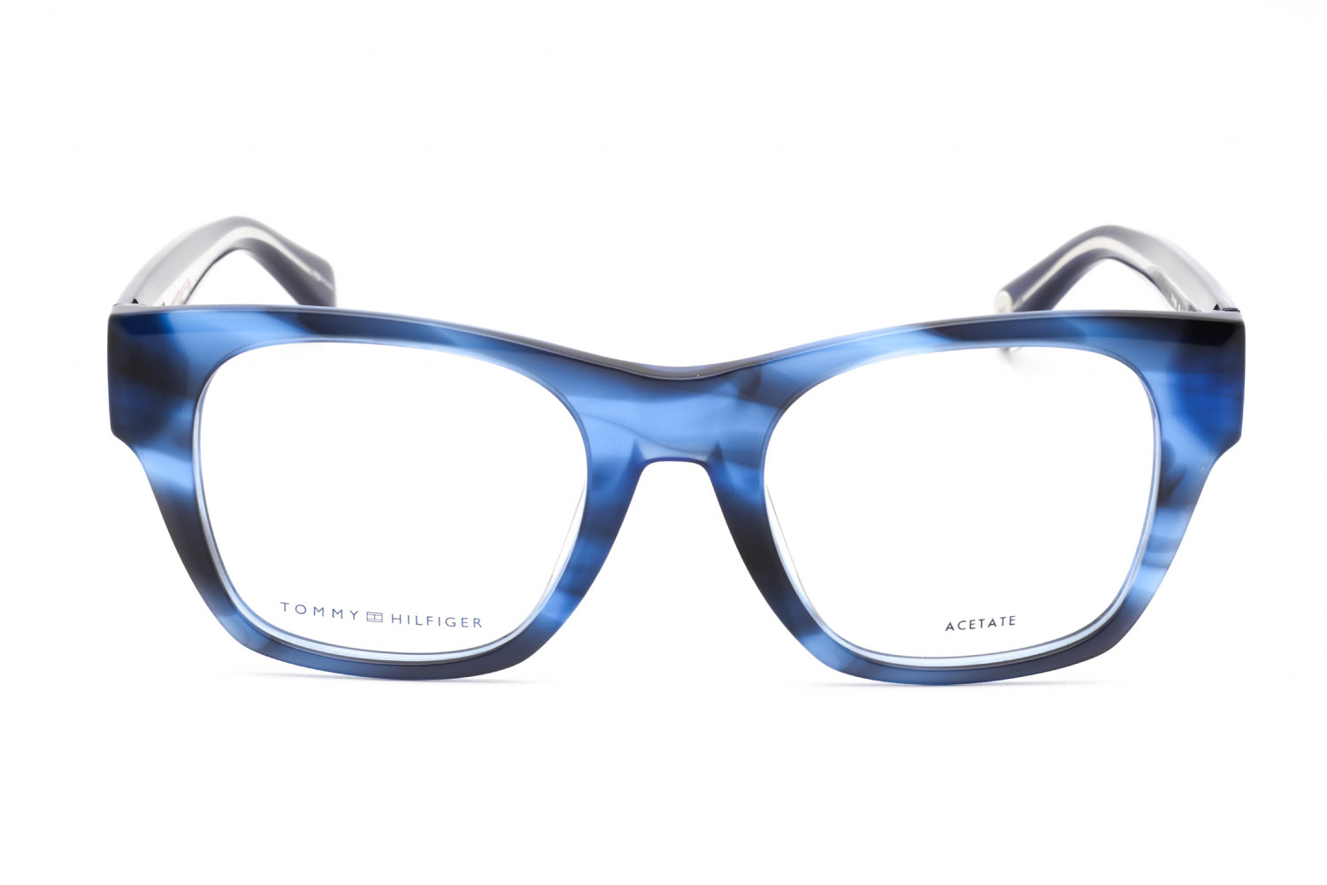 Tommy Hilfiger Th Eyeglasses Blue Horn Clear Demo Lens