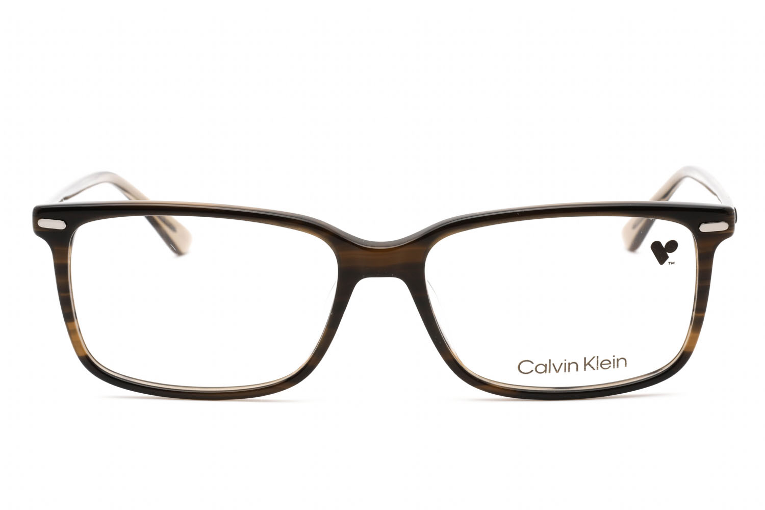 569127 Calvin Klein Ck22542 Eyeglasses Striped Olive Clear Lens