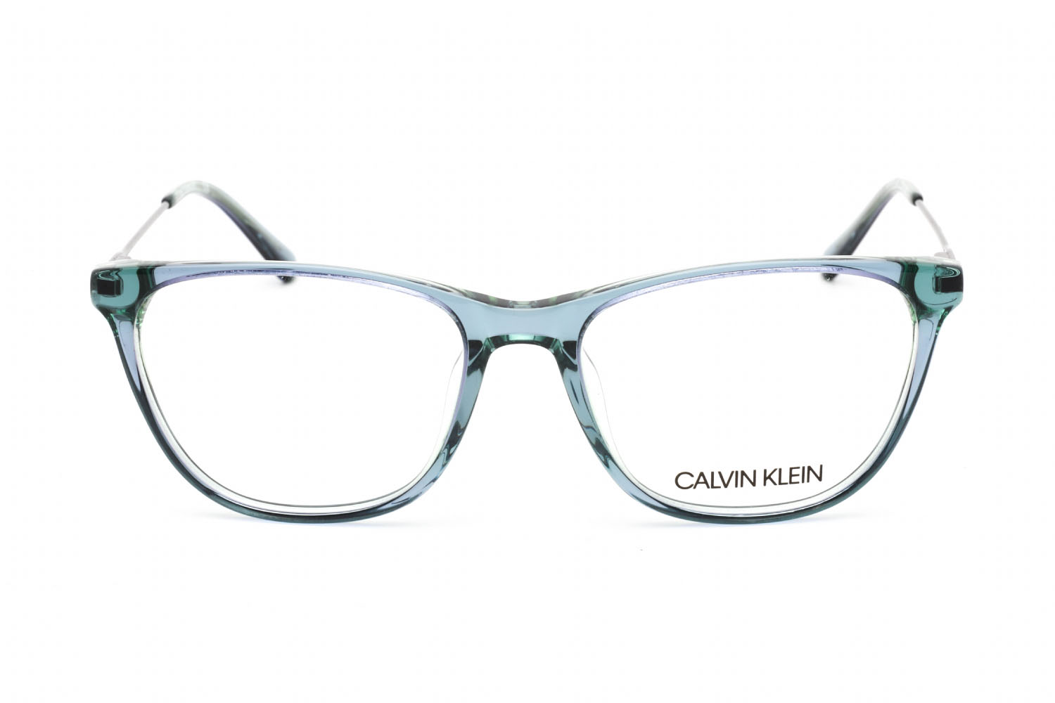 565496 Calvin Klein Ck18706 Eyeglasses Crystal Teal Laminate Clear Demo Lens 1183