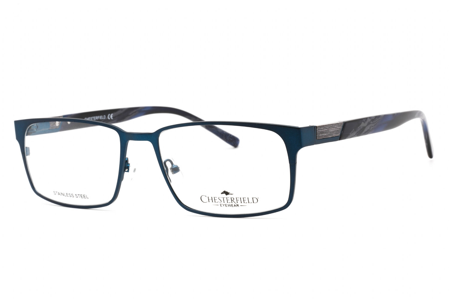 461691 Chesterfield 42 Xl Eyeglasses Matte Navy Clear Lens 9673