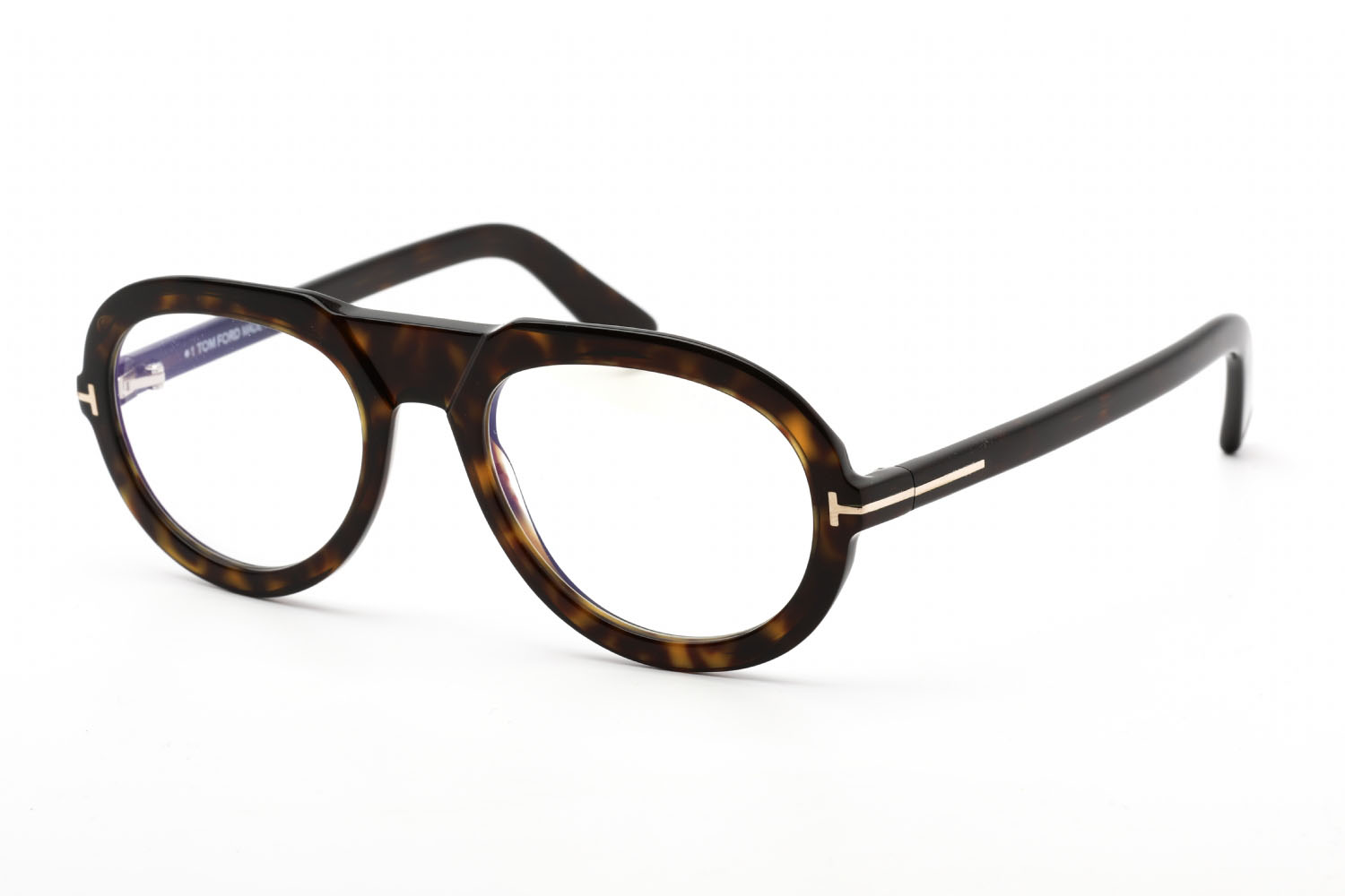 560645-Tom-Ford-FT5756-B-Eyeglasses-Dark Havana - Clear-Blue Block Lenses