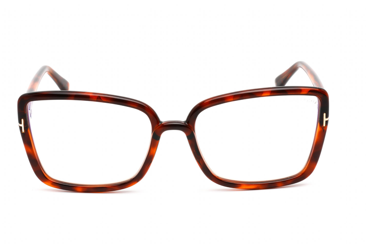 565286-Tom-Ford-FT5813-B-Eyeglasses-Red Havana - Clear Lens