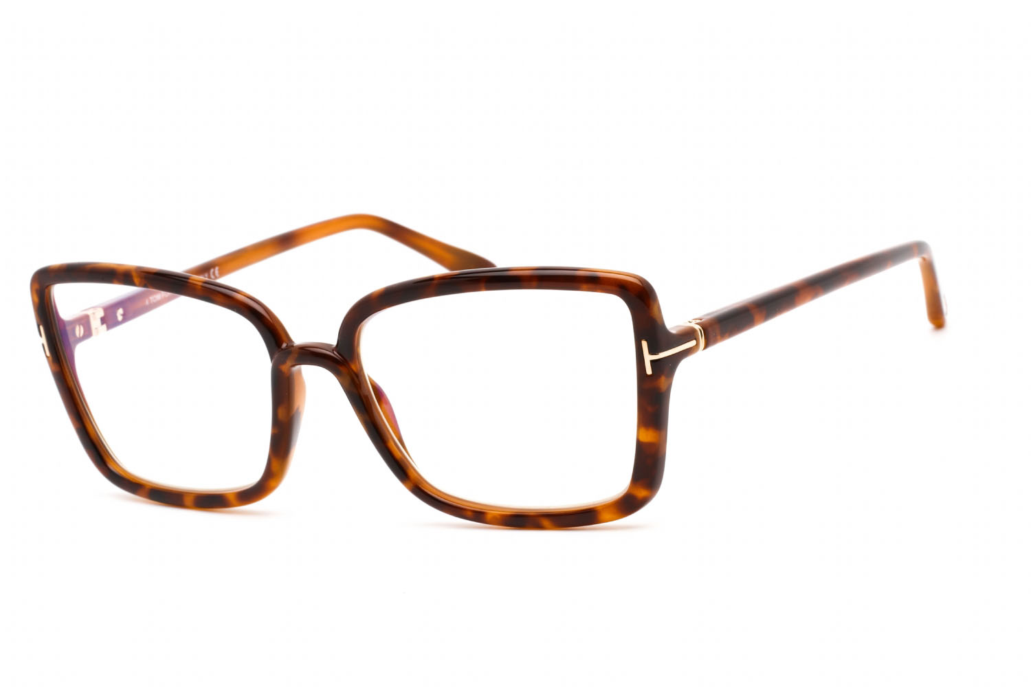 565287-Tom-Ford-FT5813-B-Eyeglasses-Shiny Vintage Havana - Clear Lens